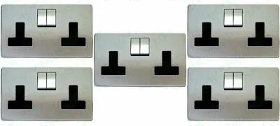 5 X Crabtree 7316/SC Platinum Screwless Low Pro Switch Sockets Outlet 13A 2 Gang • £97.45