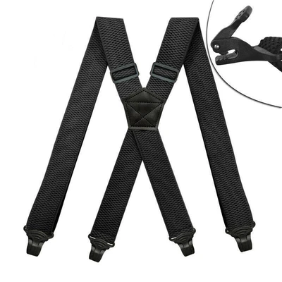 £9.99 • Buy Heavy Duty Work Suspenders For Men Adjustable Elastic Trouser Pants Braces