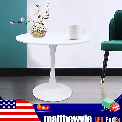 Round Tulip Pedestal Dining Table Mid-Century Modern Coffee Leisure Table White • $119.70