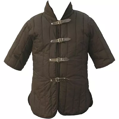 MEDIEVAL GOTHIC FANTASY Black Brown GAMBESON DOUBLET Arming JACKET ARMOR S/M New • $89.95