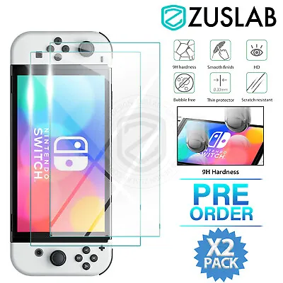 2x For Nintendo Switch OLED Zuslab Full Tempered Glass Screen Protector • $7.95