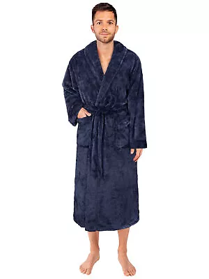 Mens Warm Fluffy Robe Microfiber Bathrobe Shawl Collar Male Spa Robe Sleepwear • $27.99