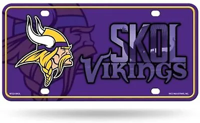 Minnesota Vikings Metal Auto Tag License Plate Skol Slogan Design 6x12 Inch • $14.79