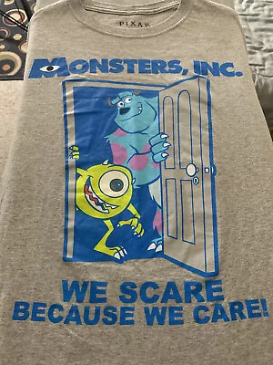 Monsters Inc. Movie T Shirt Gray Small Disney Pixar Animation Studio Promo • $9.99