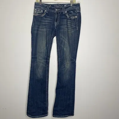 Miss Me Women Jeans 29 X 34 Low Rise Boot Cut Bling Pockets JP5774B • $30