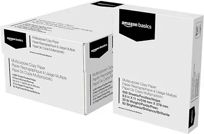Amazon Basics Multipurpose Copy Printer Paper 8.5  X 11  20 Lb 8 Reams 4000  • $65.99