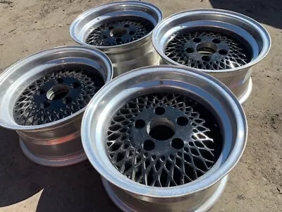 15 Vintage Wheels Rims Alloy Mag American Racing Mesh Honey Comb Black Polish • $595