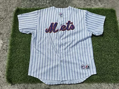 New York Mets DAVID WRIGHT #5 MAJESTIC Authentic Pinstripe Stitched Baseball XL • $59.99