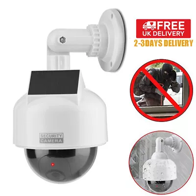 CCTV Security Camera Dome Fake Surveillance Flashing Led Dummy Solar Power UK • £12.89