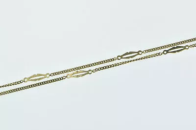 14K Chain Link Vintage Flat Link Vintage Necklace 18  Yellow Gold *94 • $161.46