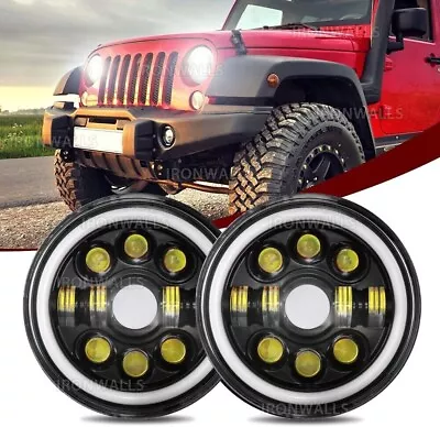 7  LED Headlights Hi-Lo Turn Signal For Ford Bronco Pickup F100 F150 F250 F350 • $72.99