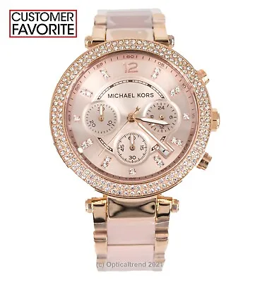 $114.99 • Buy Michael Kors MK5896 Parker Blush Dial Rose Gold Tone Blush Acetate Women's Watch