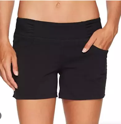 MOUNTAIN HARDWEAR Shorts Women's Sz M Dynama Hiking Stretch Outdoor Black Nylon • $24