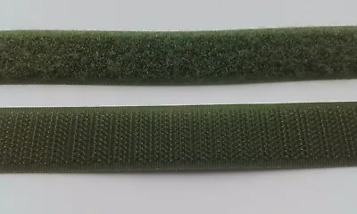 20MM 25MM OLIVE GREEN HOOKLOOP OrBOTH ALFATEX® BRAND BY Velcro COMPANIES SEW ON • £4.19