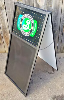 BROOKLYN BREWERY SIDEWALK SIGN Metal Double Sided A Frame Black Dry Erase • $74.95