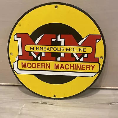 Minneapolis-Moline Modern Machinery 11.75  Porcelain Vintage Sign Farming • $99.99