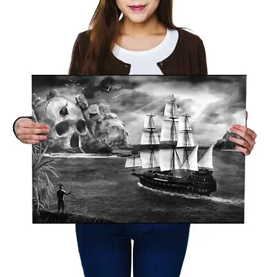 £11.99 • Buy A2 - Awesome Pirate Ship Cove Poster 59.4X42cm280gsm(bw) #41641