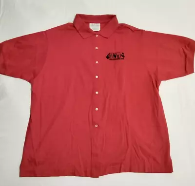 NWO 4 LIFE WCW Wrestling Red Button Up Shirt TAG SIZE XL New World Order RARE • $24.95