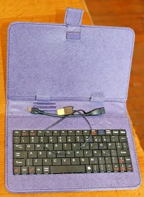 9  Inch PU Leather Case Denim Effect USB Keyboard Stand For Android Tablet PC • £8.99