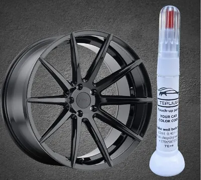 $14.49 • Buy For ALLOY WHEEL, GLOSS BLACK Touch Up Paint Pen With Brush (Scratch Repair)