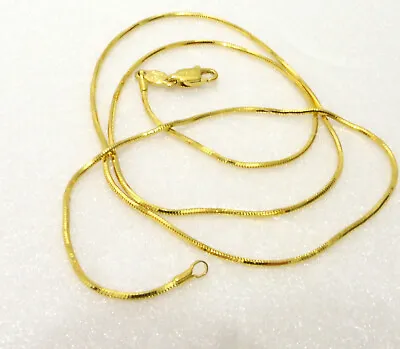 Unisex 24K Yellow Gold Plated Snake Rope Chain Necklace 50cm Long 19.5 Inches UK • £12.02