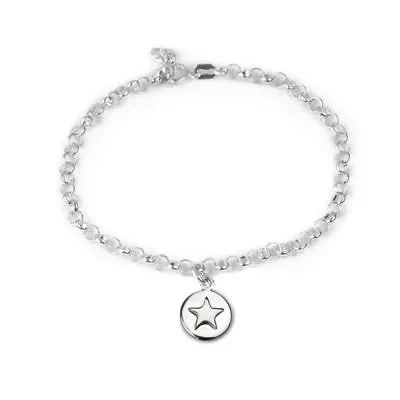 Sterling Silver - Good Luck Circle Bracelet - Silver Star - Tales From The Earth • £38.50