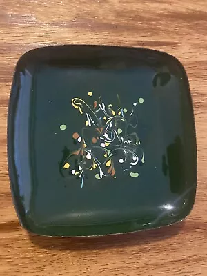 Vintage Enamel On Copper Trinket Dish 4.5” Abstract Design • $15.50