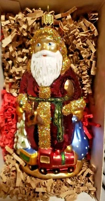 $27.18 • Buy Vaillancourt Polish Glass Ornament Glitz Burgundy FC With Train Signed