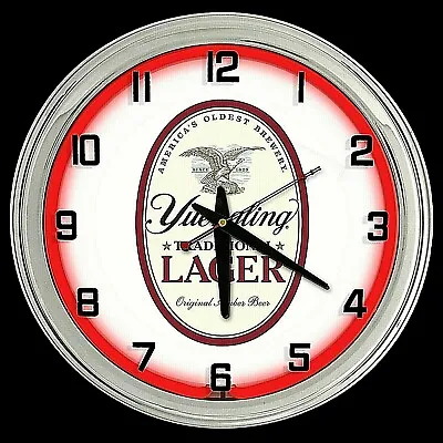 16  Yuengling Lager Beer Sign Red Neon Clock Americas Oldest Brewery • $119.99