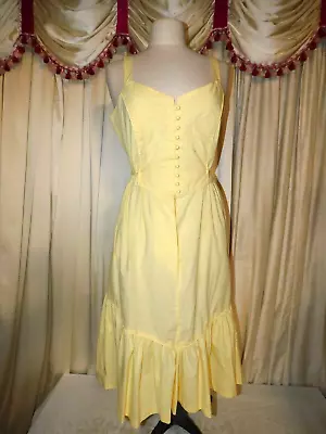 Vintage MISS JONI Yellow Sundress Size 13/14 • $38