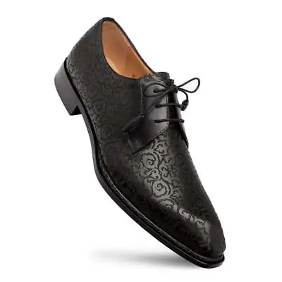 NEW Mezlan Genuine Leather Dress Shoes Fashion Lace Up Oxford Lontani Black • $425