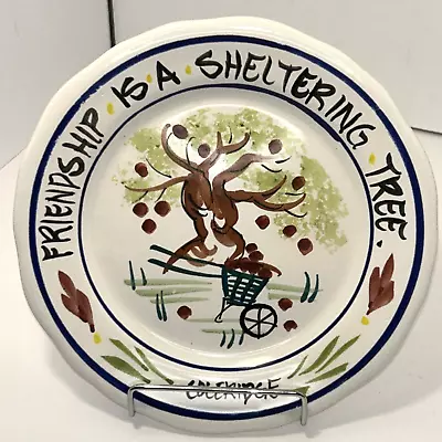 Stebner Stoneware Plate 8.5  Plate Friendship Is A Sheltering Tree Coleridge '96 • $33.99