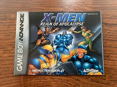 XMen Reign Of Apocalypse X Men Nintendo Gameboy Advance Instruction Manual Only • $15.99