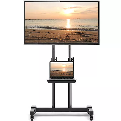 Adjustable Mobile TV Stand Rolling TV Cart Floor Stand With Mount For 32-80 Inch • $77.99