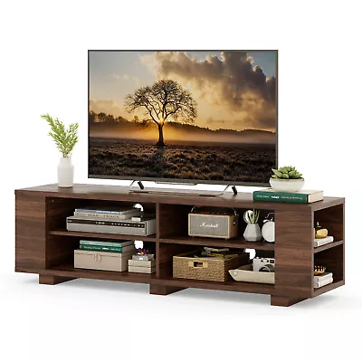 59  Wood TV Stand Console Storage Entertainment Media Center With Shelf Walnut • $119.99