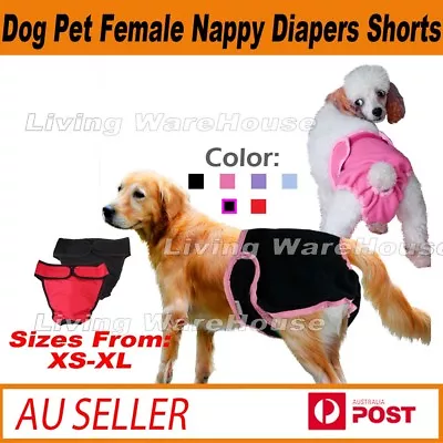 Dog Pet Female Nappy Diapers Shorts Season Sanitary Pants UndiesUnderpants XS-XL • $8.27