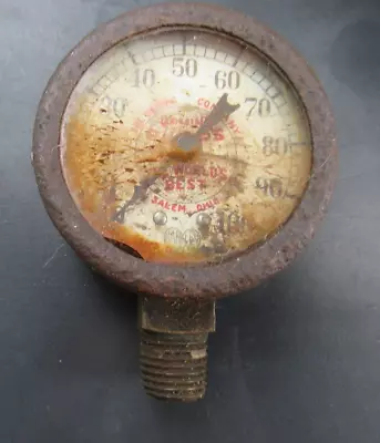 Vintage The Deming Co. Pressure Gauge Steam Punk 2-1/8  0 To 100 PSI Untested • $25