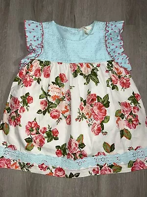 Matilda Jane Girls 8 Multicolor Floral Ruffled Short Sleeve Top 2019 Beautiful • $16.99