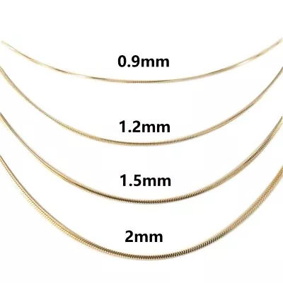 0.9-2.0mm Gold Plated Stainless Steel Square Snake Chain Necklace Women Men Link • $6.99