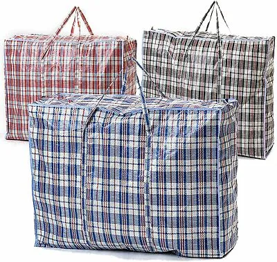 JUMBO LAUNDRY BAGS Zipped Reusable Strong Shopping Storage Bag Moving XL & XXL • £3.49