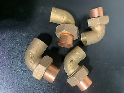 Lot Of 4 - NIBCO 3/4  BRASS COPPER SWEAT UNION ELBOWS NEW • $54.99