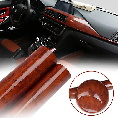 Walnut Wood Grain Vinyl Wrap Car Sticker Wrap Roll Film Self Adhesive Decal UK • £9.12