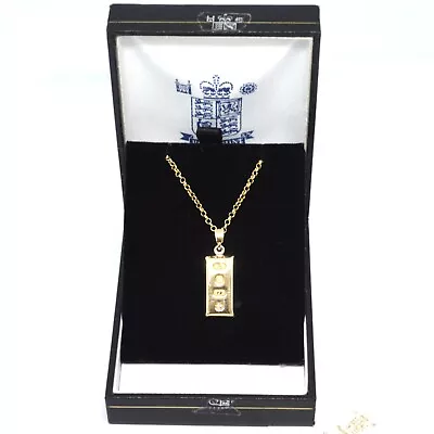 Vintage 9ct Ingot And Belcher Chain Pendant Royal Mint Issued Boxed • £260