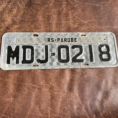 Brazil 🇧🇷 Brazilian ￼License Plate RS PAROBE Vintage Brasil MDJ 0218 • $32.75