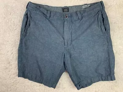 J Crew Stanton Size 35x9 Mens Shorts Irish Linen Blue • $17.99