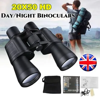 20X50 Zoom Binoculars Day/Night Vision Travel Outdoor HD Hunting Telescope +Case • £15.99