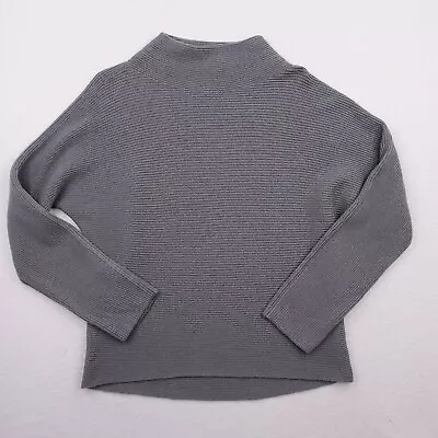 Vince Sweater Womens Small Gray Ribbed Cashmere Wool Pullover Oversize Funnel • $69.99