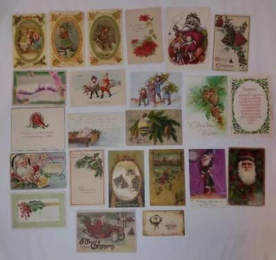 Vintage Christmas Postcards Used Lot Of 23 Most 1907-1920s Antique • $43.95