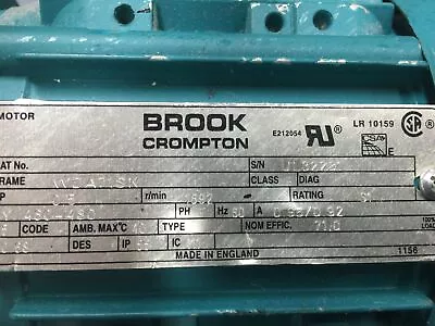  Brook Compton W-da71sk Motor .5hp 480vac 50/60hz  (tested)  • $119