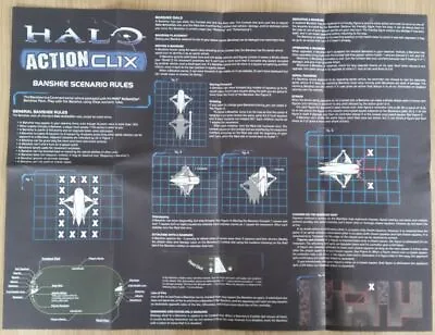 8) Halo Actionclix. V03 - BASIC GAME INSTRUCTIONS WITH BANSHEE SCENARIO RULES • £1.45